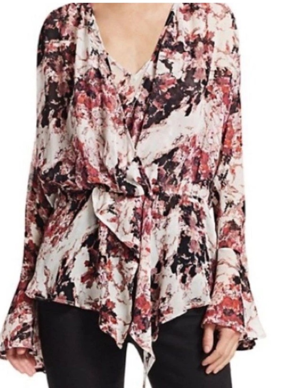IRO pardon floral faux wrap bohemian fairycore blouse NWT SZ 38/ US 6/M